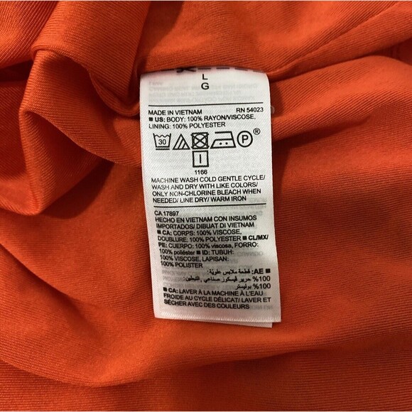 Old Navy Cold Shoulder Midi Dress Size L Orange Floral Print Ruffle Adjustable - Picture 11 of 12